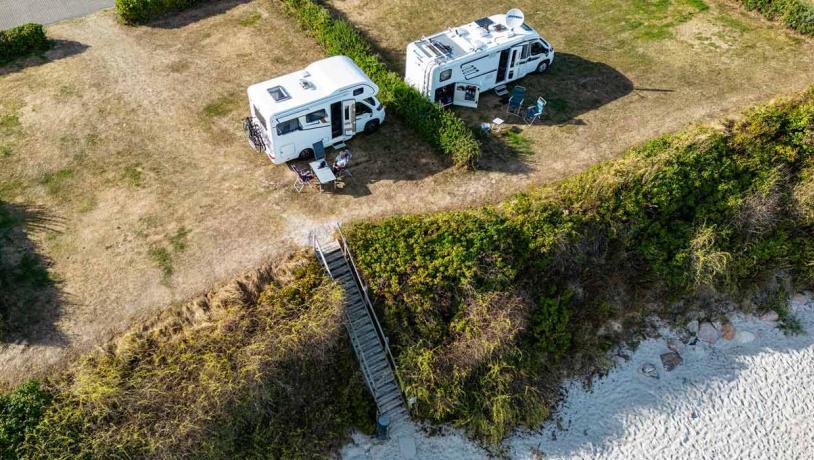 Campers op Drejby Strand Camping